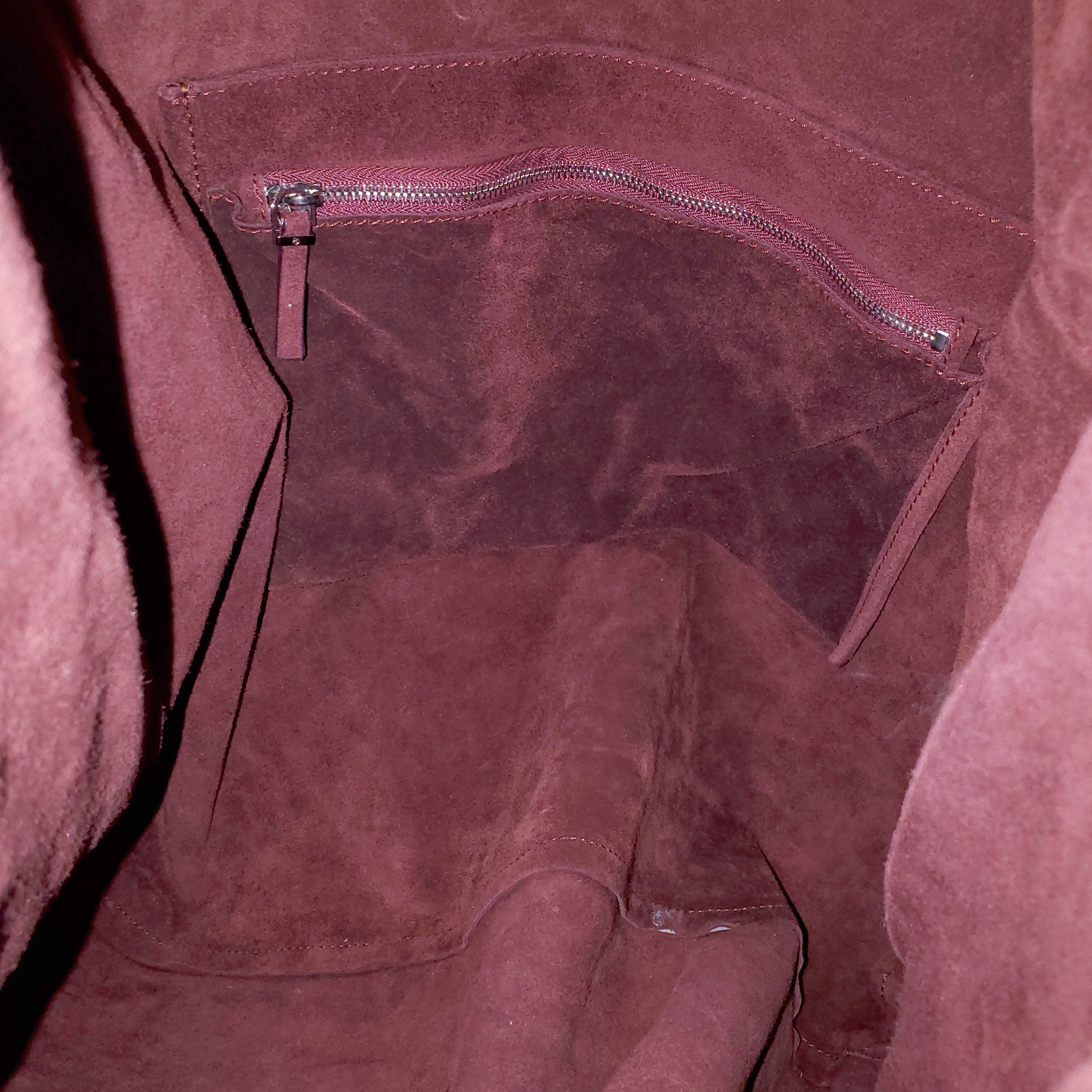 THE ROW BURGUNDY SUEDE SHOULDER BAG