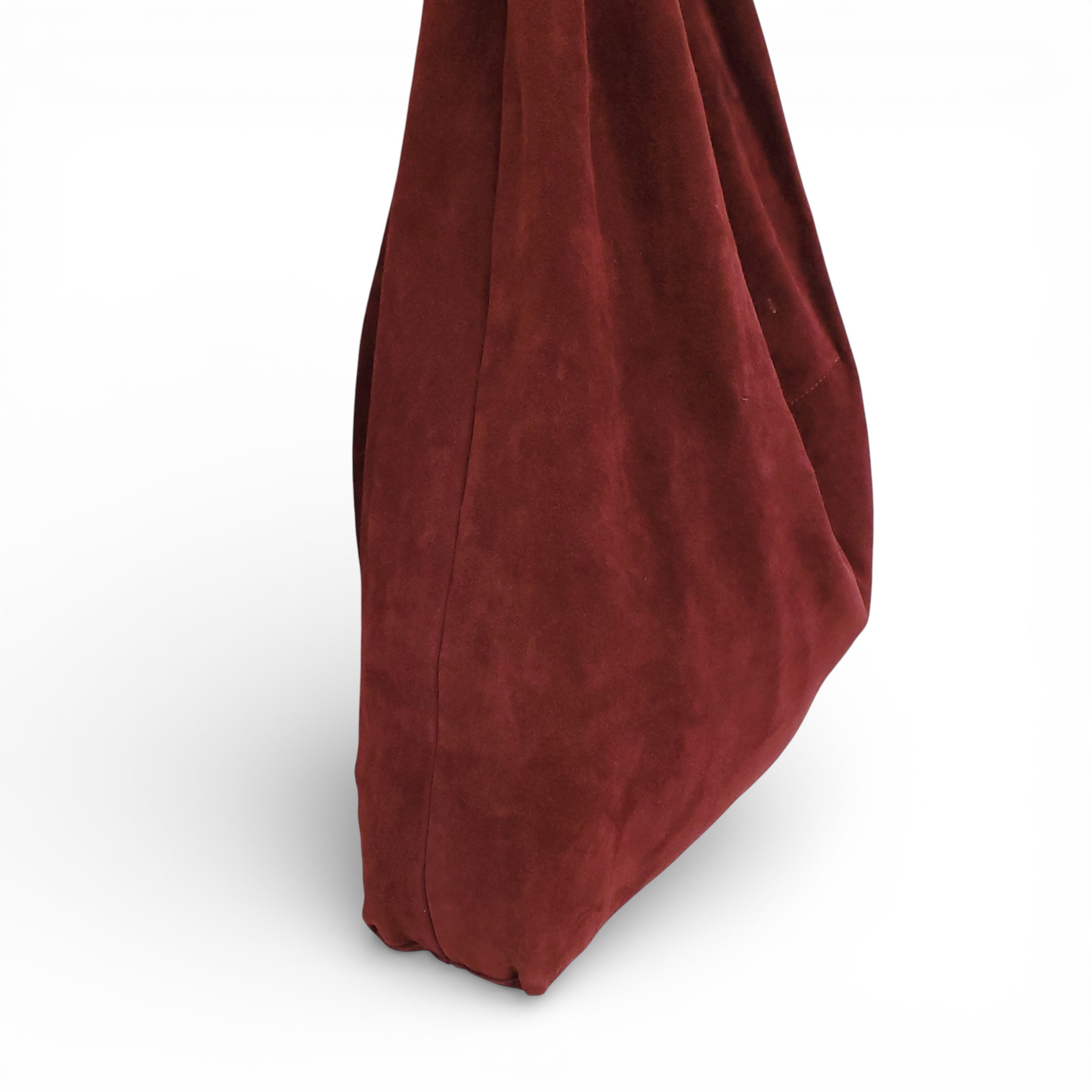 THE ROW BURGUNDY SUEDE SHOULDER BAG
