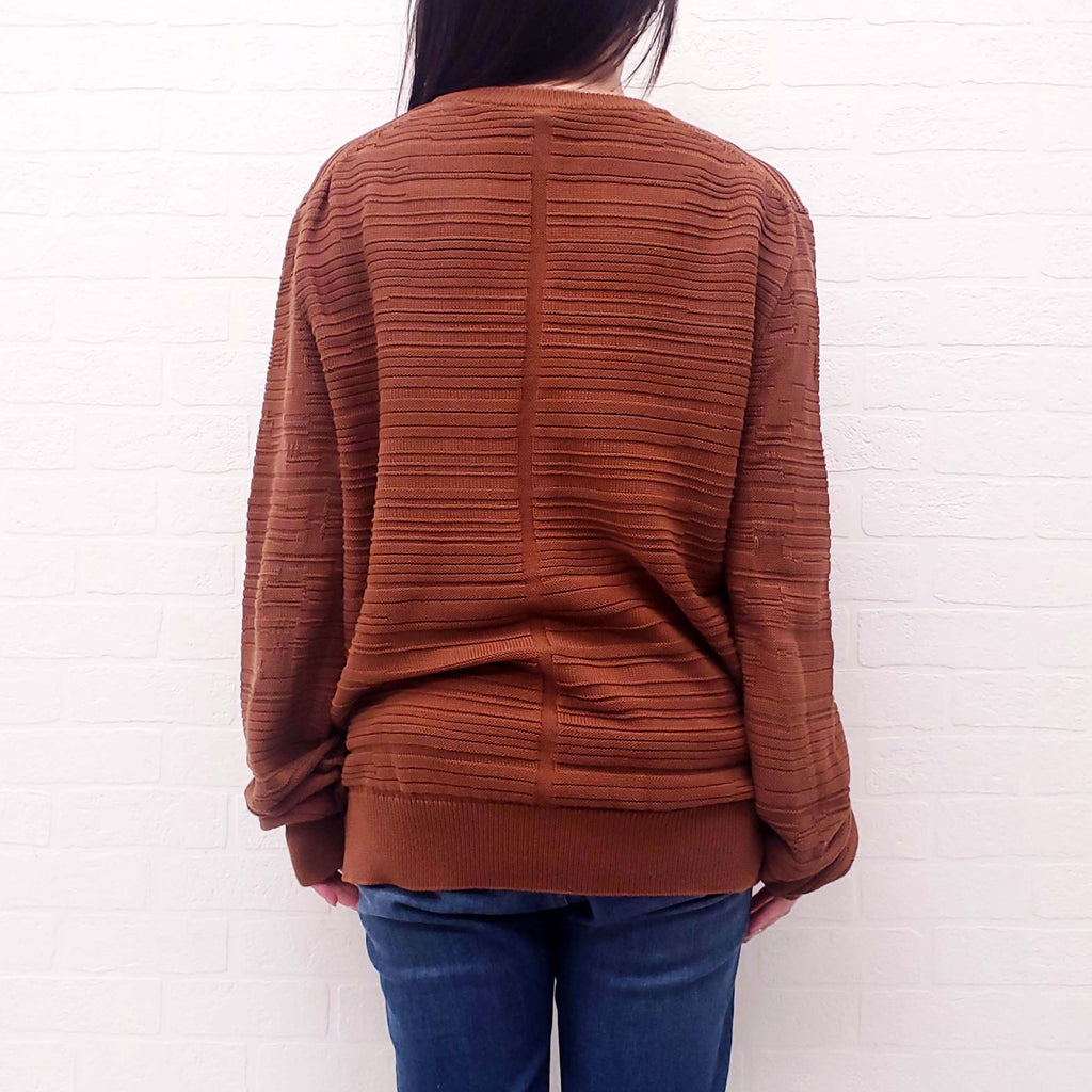 THE ROW COGNAC COTTON KNIT SWEATER - SIZE L