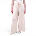 THE ROW CREAM DRAWSTRING FLOWY TROUSERS - SIZE M