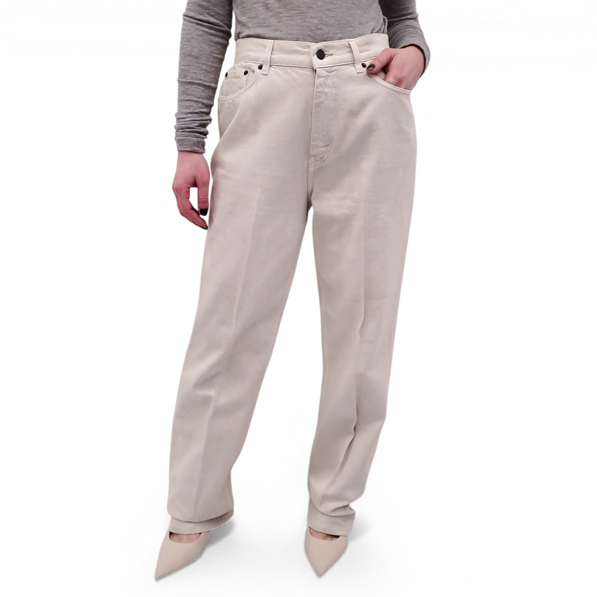 THE ROW CREAM JEANS - SIZE 10