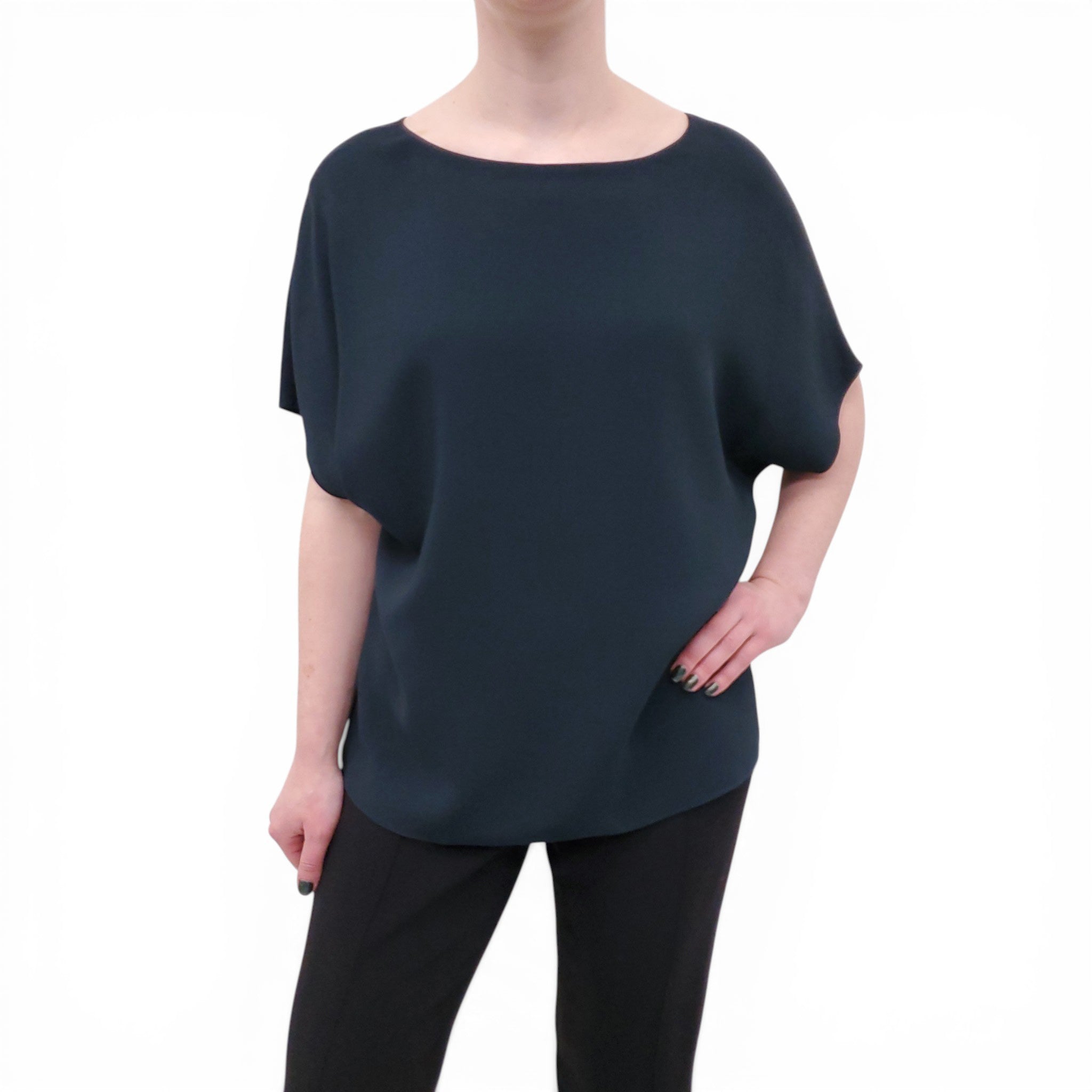 THE ROW DARK GREEN BLOUSE - SIZE L