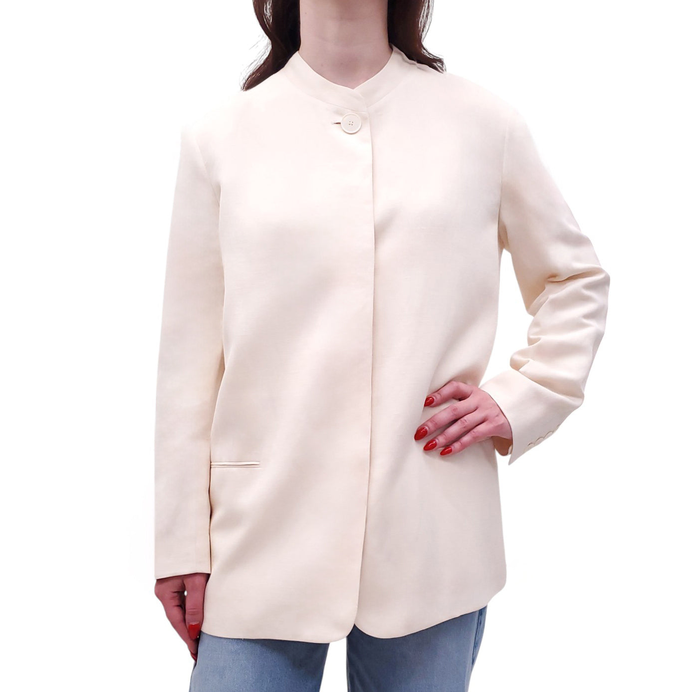 THE ROW IVORY BUTTON-UP 'ARADIA' JACKET - SIZE 0