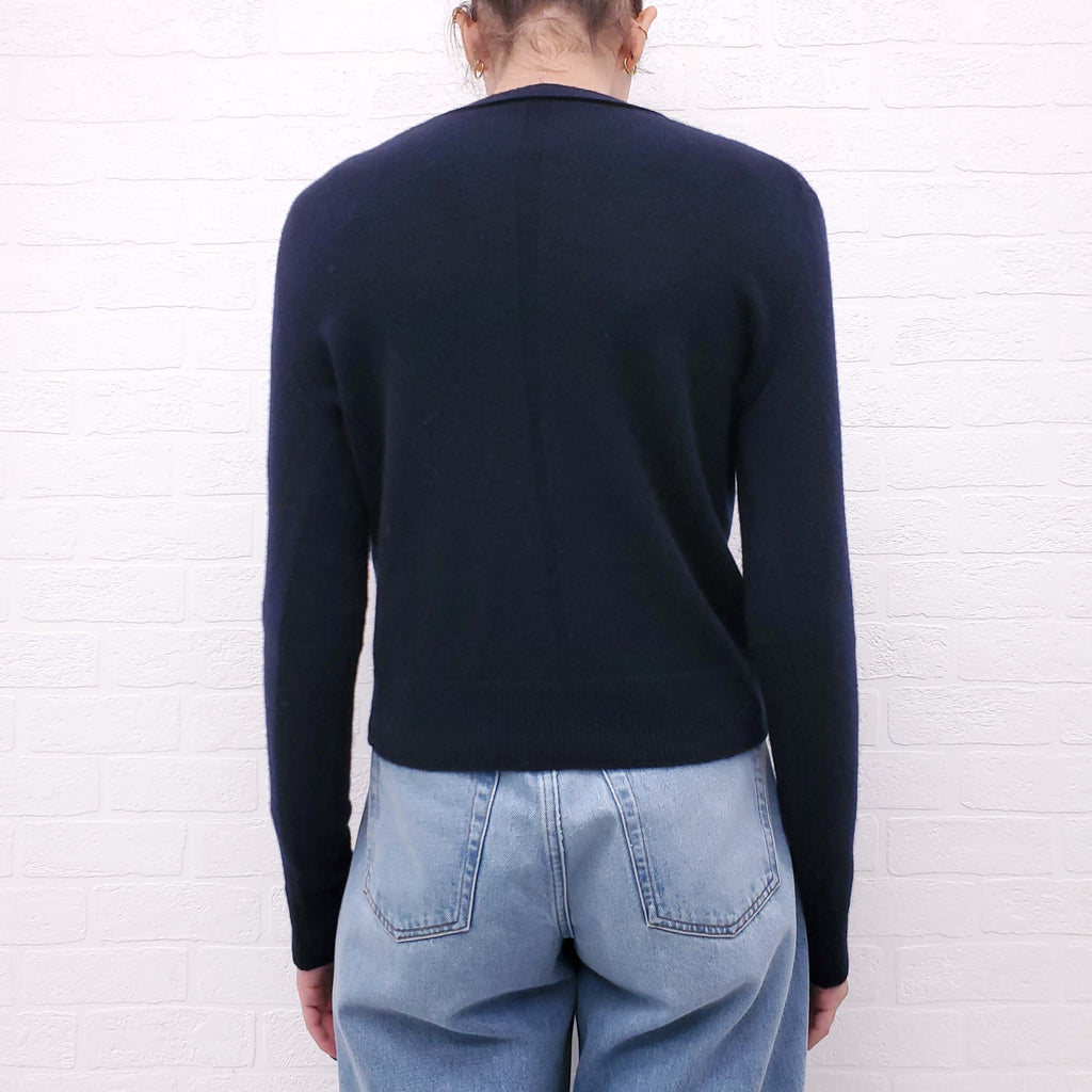 THE ROW NAVY CASHMERE CARDIGAN - SIZE XS