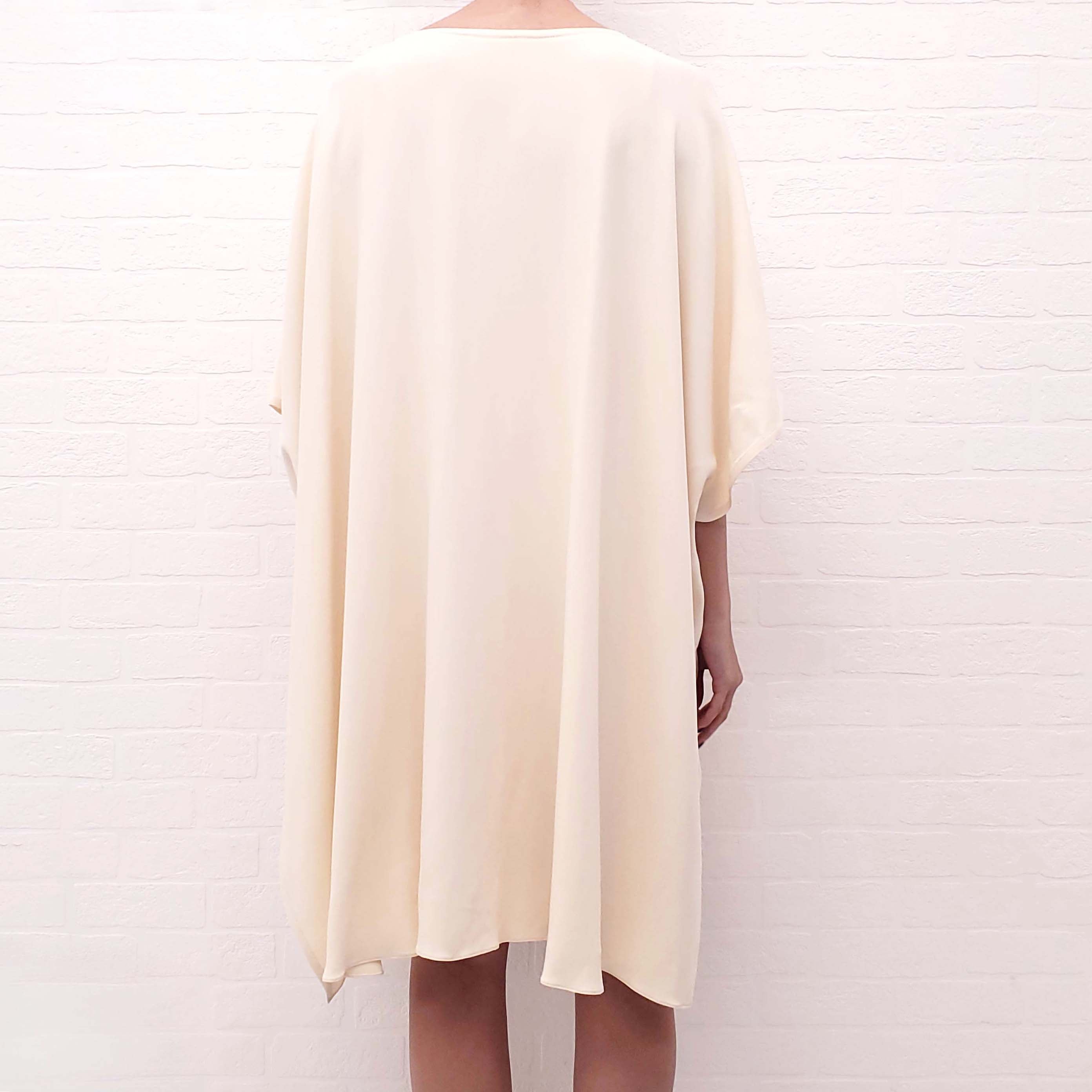THE ROW OVERSIZED CREAM SILK TUNIC DRESS - SIZE M