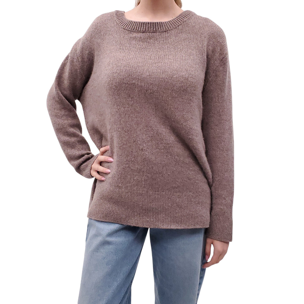 THE ROW OVERSIZED TAUPE CASHMERE SWEATER - SIZE S