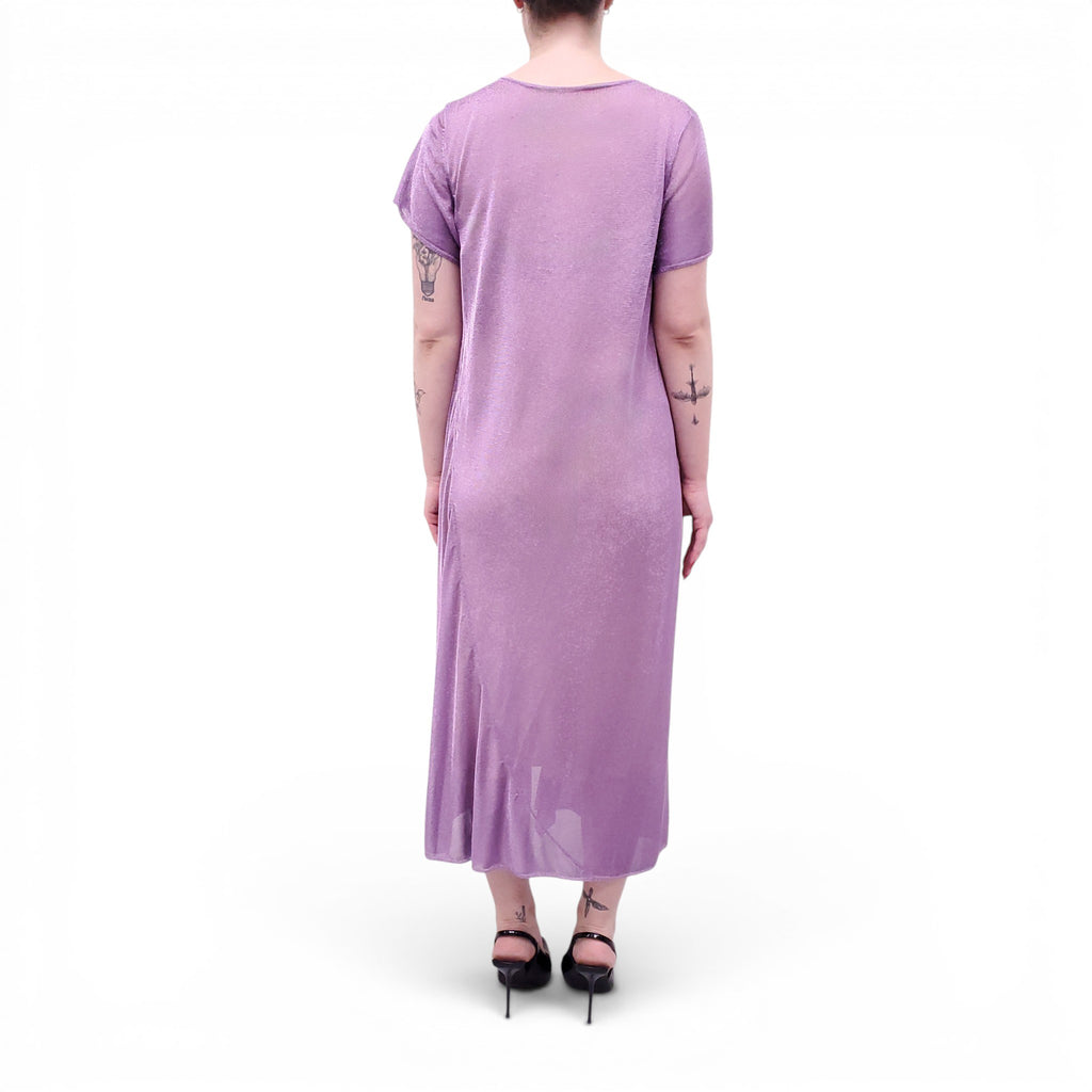 THE ROW PURPLE METALLIC MESH COVER-UP DRESS - SIZE M
