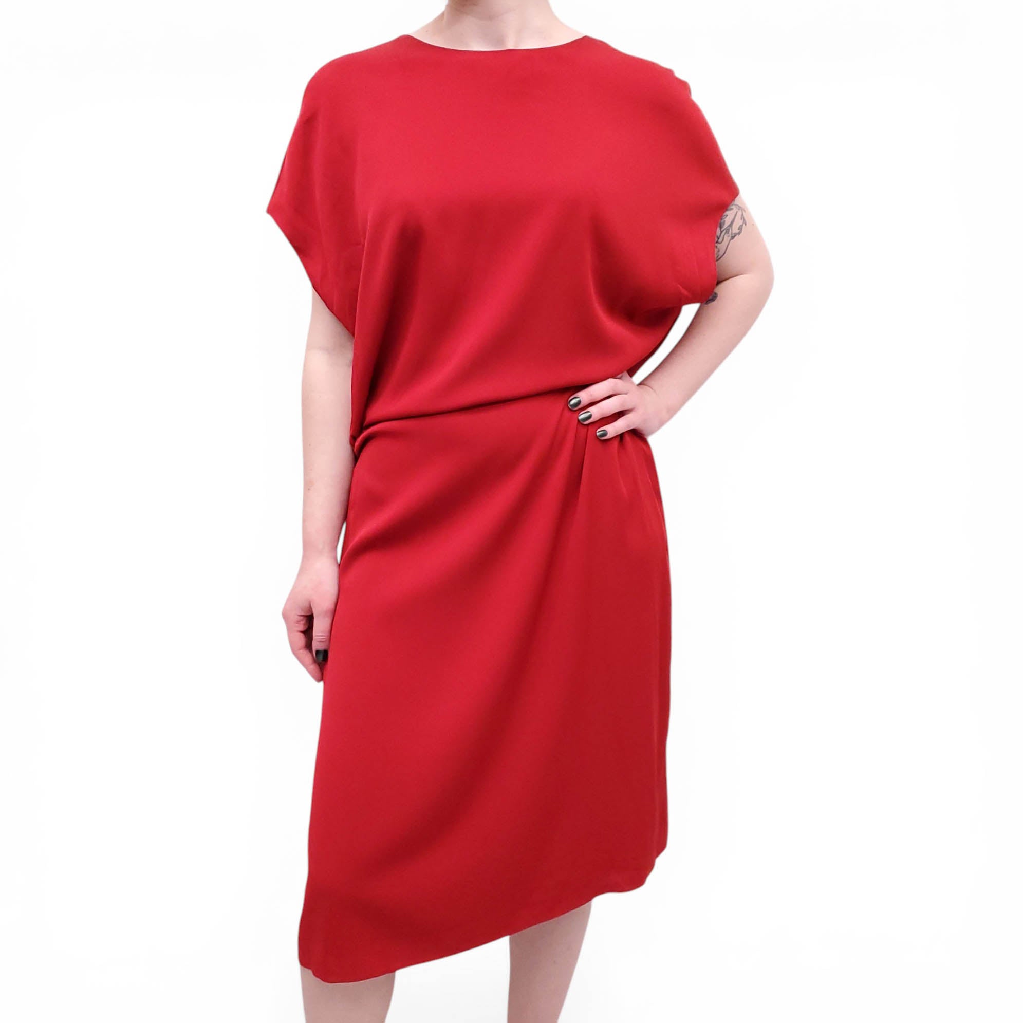 THE ROW RED SILK DRESS - SIZE L