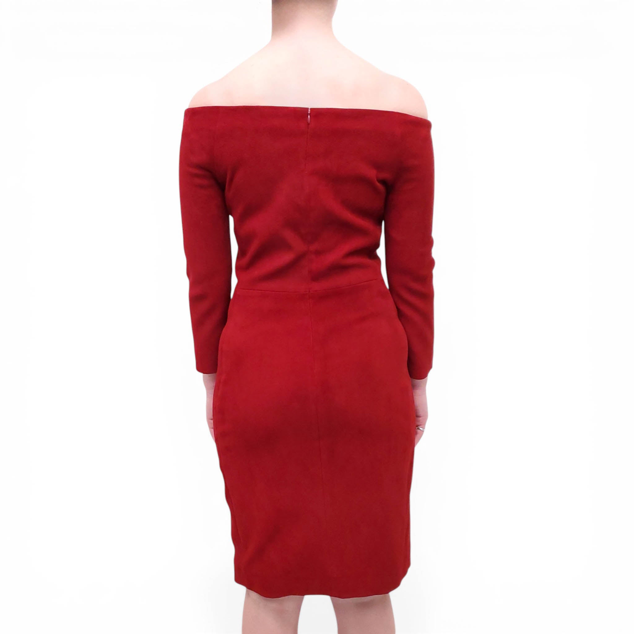 THE ROW RED SUEDE DRESS - SIZE 8