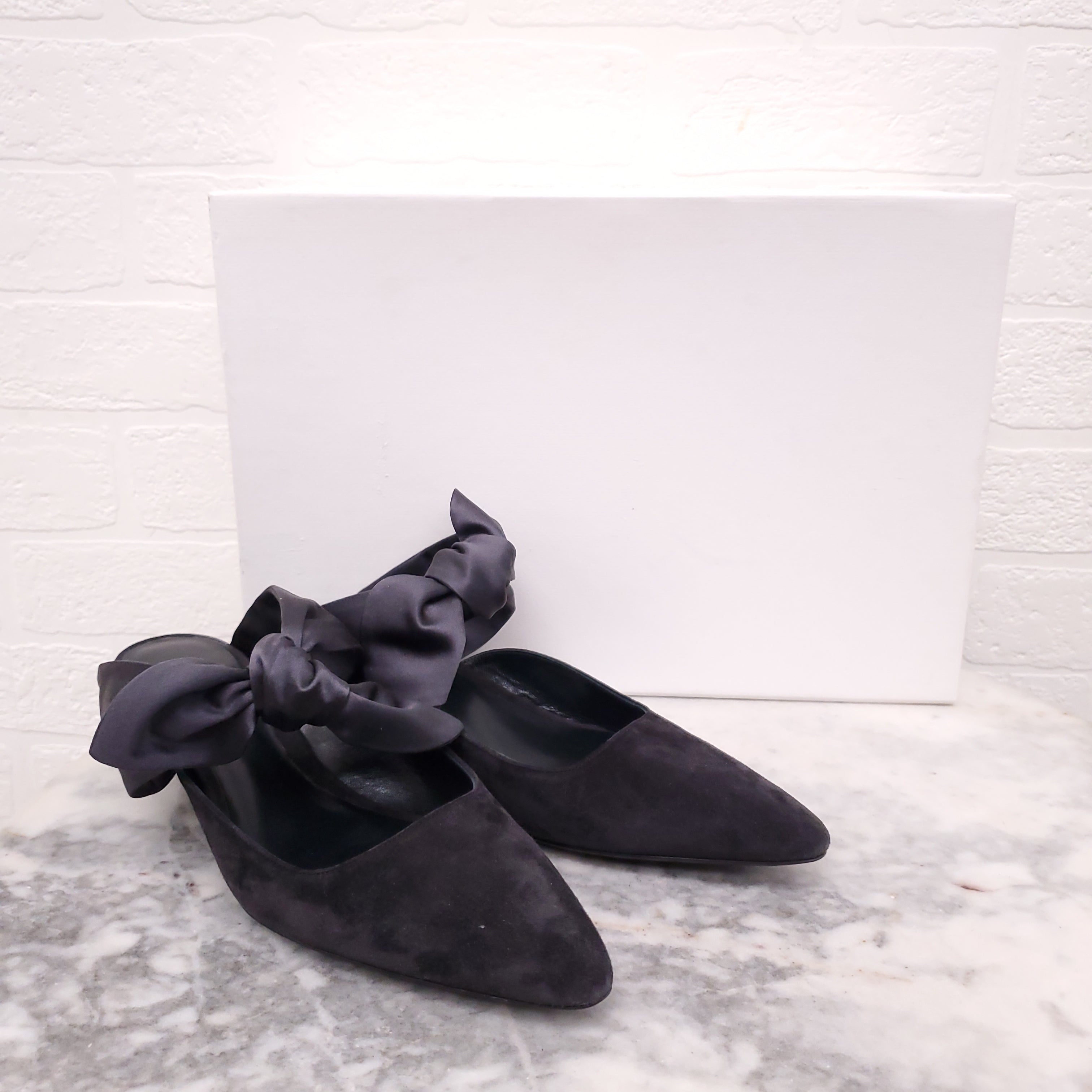 THE ROW SUEDE HEELS - SIZE 36