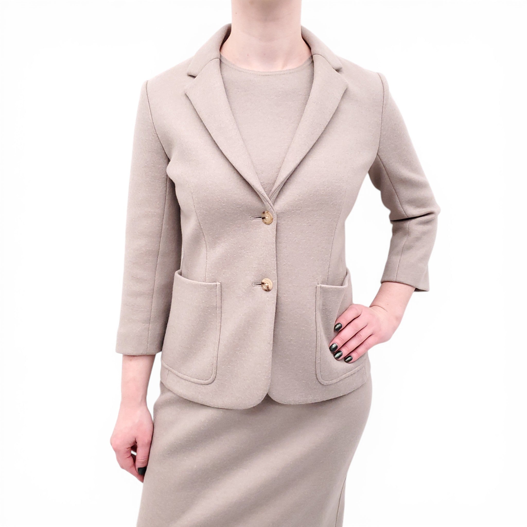 THE ROW TAUPE DRESS SET WITH MATCHING JACKET - SIZE 6