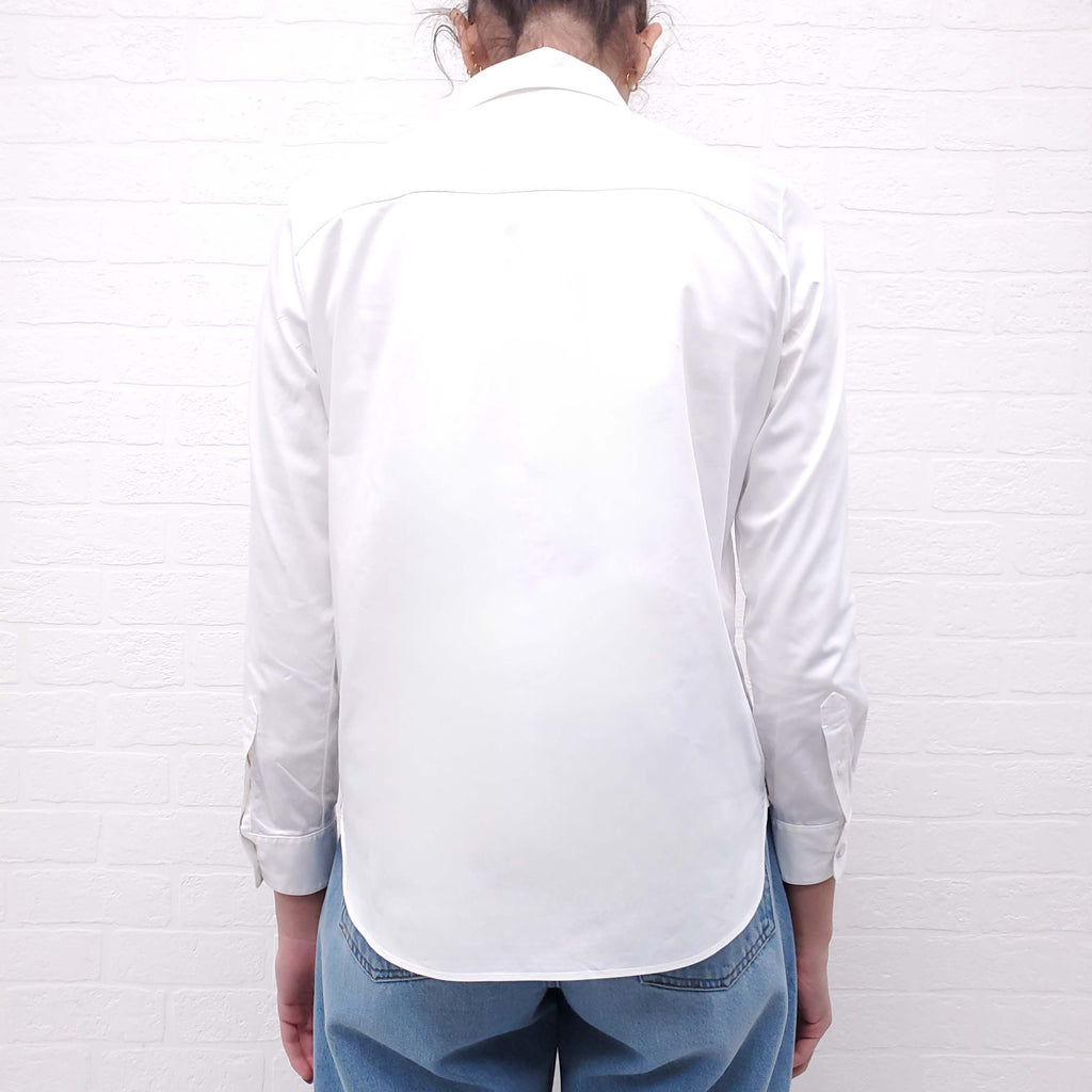 THE ROW WHITE COTTON BUTTON UP BLOUSE - SIZE 2