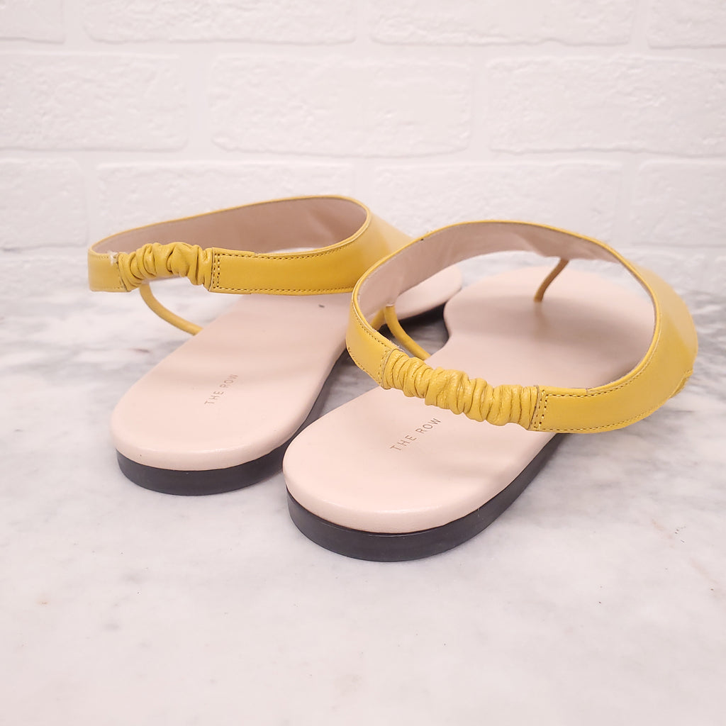 THE ROW YELLOW LEATHER SANDALS - SIZE 41.5