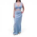 THIRD FORM BLUE GOWN WITH LACE DETAIL - SIZE 10