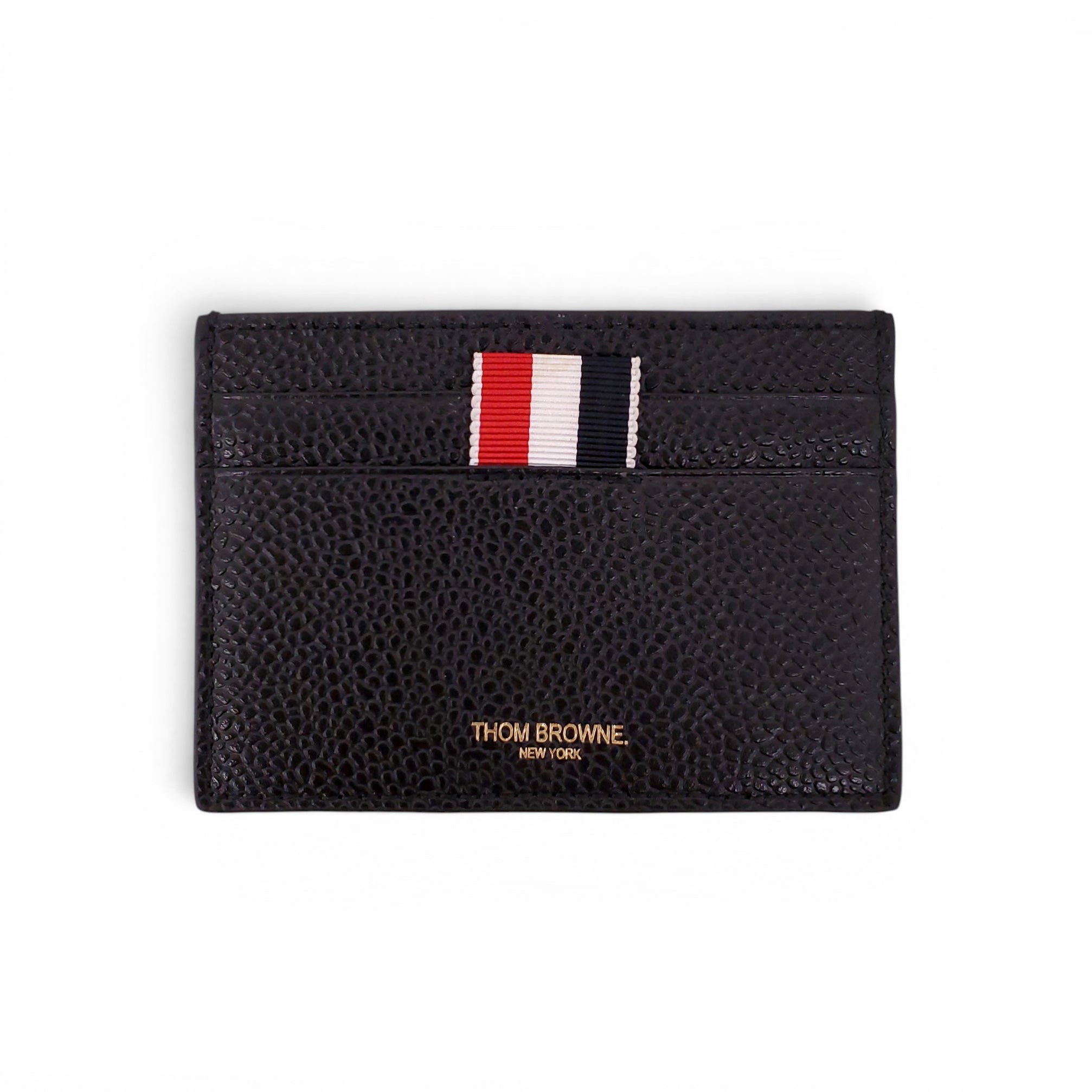 THOM BROWNE BLACK LOGO CARD HOLDER
