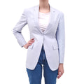 THOM BROWNE BLUE LINEN BLAZER - SIZE 40