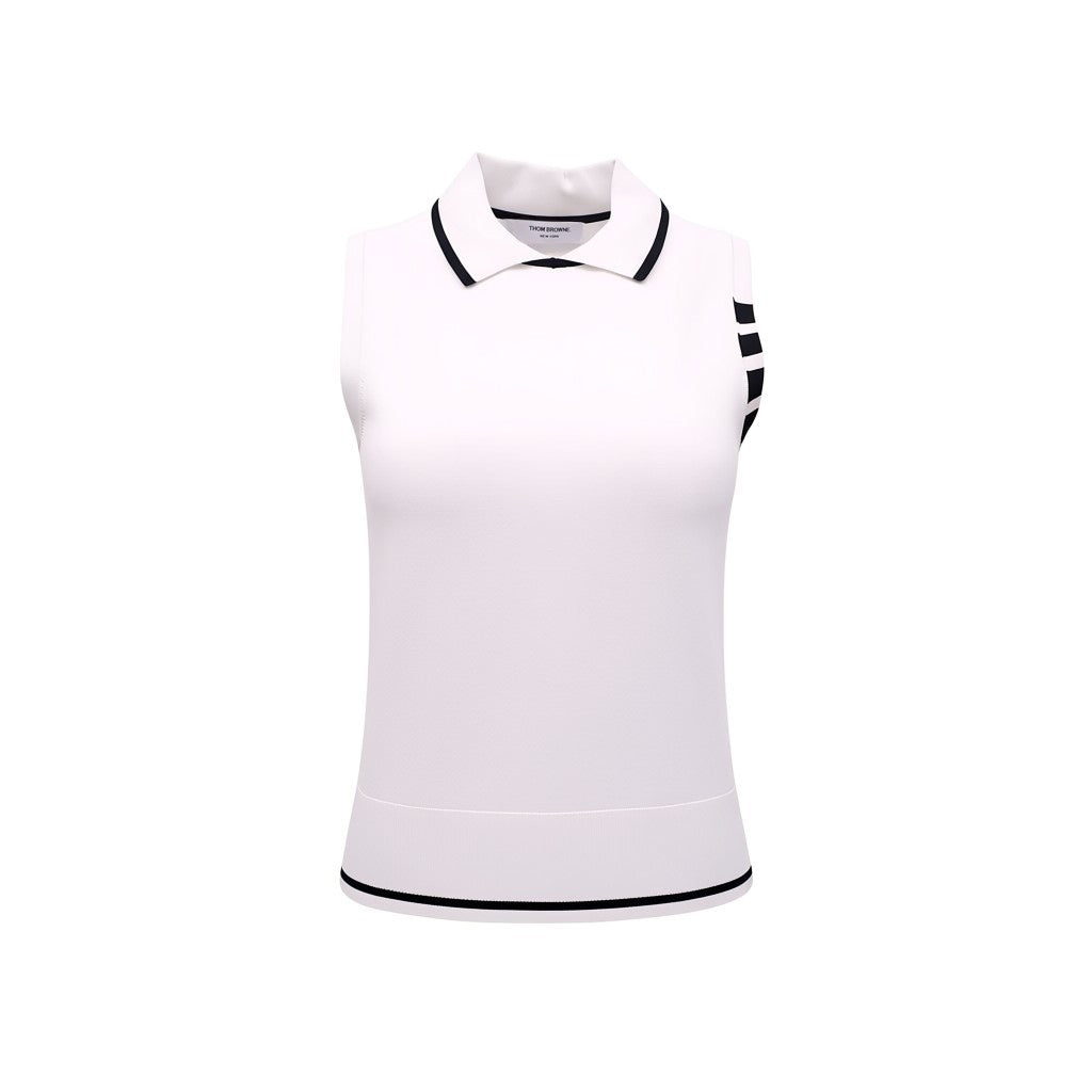 THOM BROWNE JERSEY STITCH POLO VEST - SIZE 40