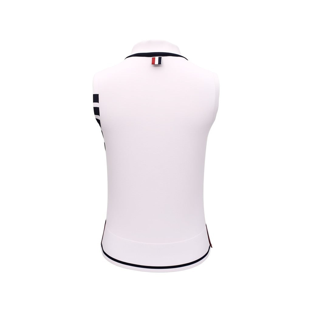 THOM BROWNE JERSEY STITCH POLO VEST - SIZE 40