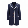 THOM BROWNE NAVY OVERSIZED JACKET WITH WHITE TRIM - SIZE 44
