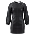 TIBI BLACK ECO-LEATHER DRESS - SIZE 10