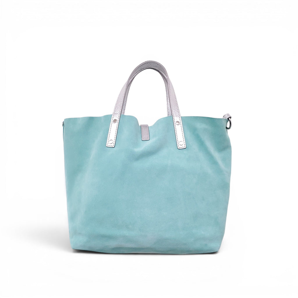 TIFFANY & CO. SUEDE METALLIC TOTE BAG
