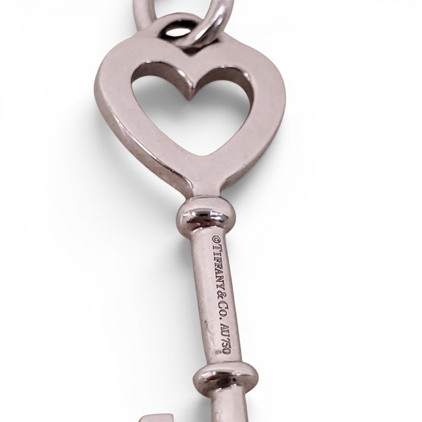 TIFFANY & CO 18K DIAMOND HEART KEY NECKLACE