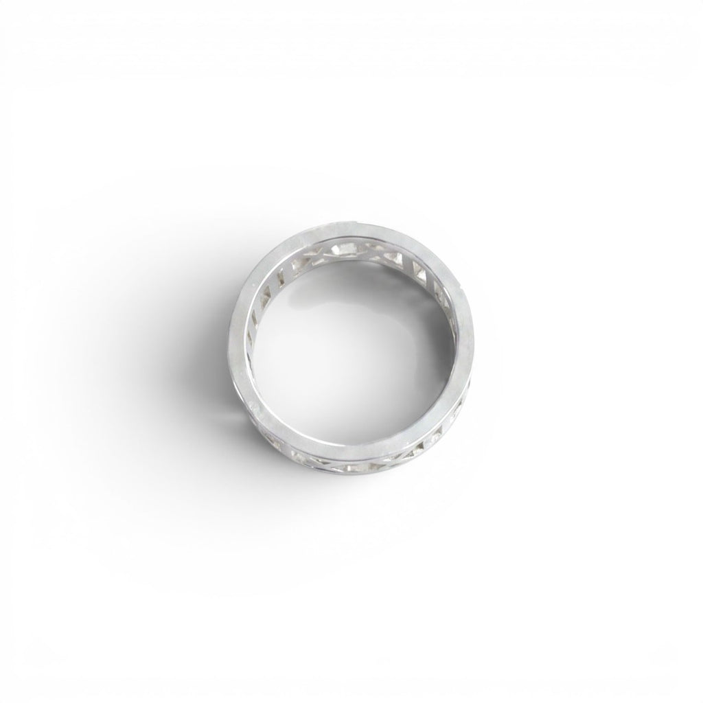 TIFFANY & CO SILVER ROMAN NUMERALS RING - SIZE 7