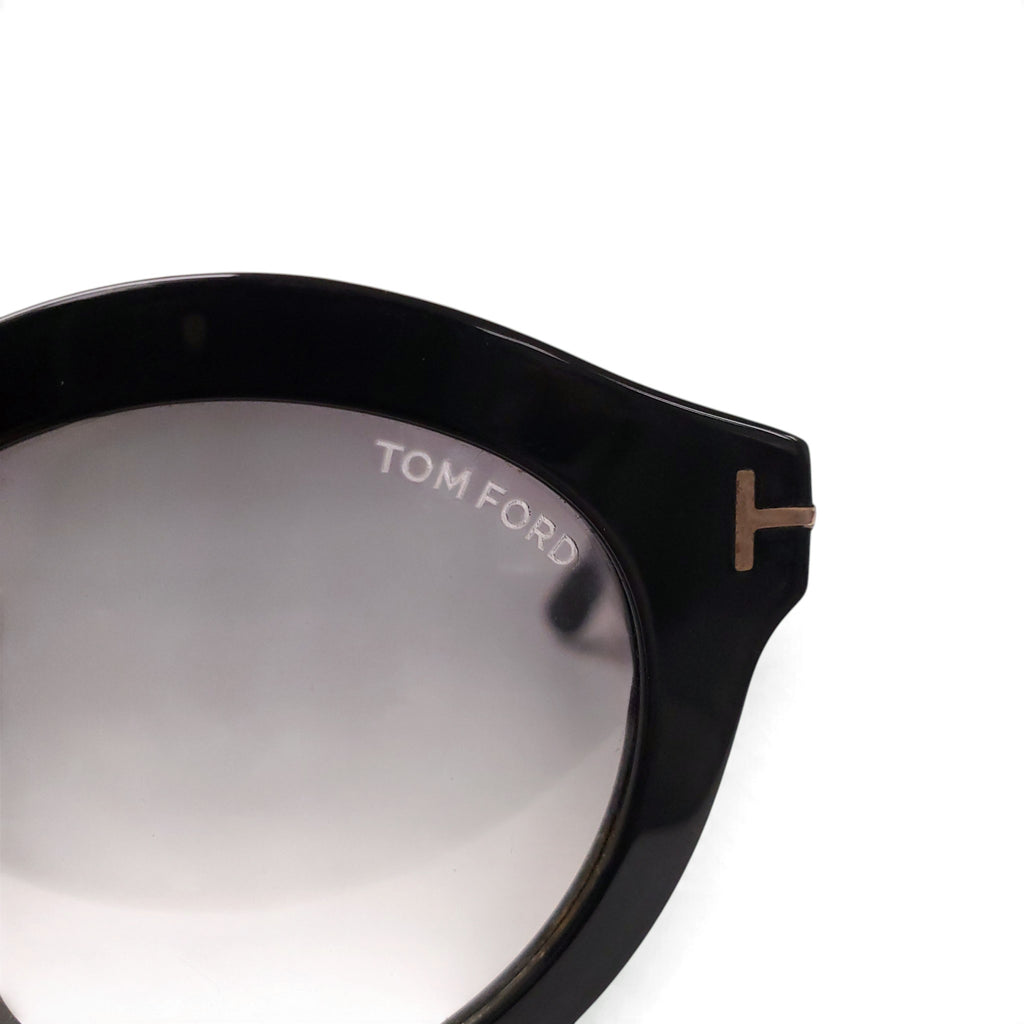 TOM FORD BLACK ROUND SUNGLASSES