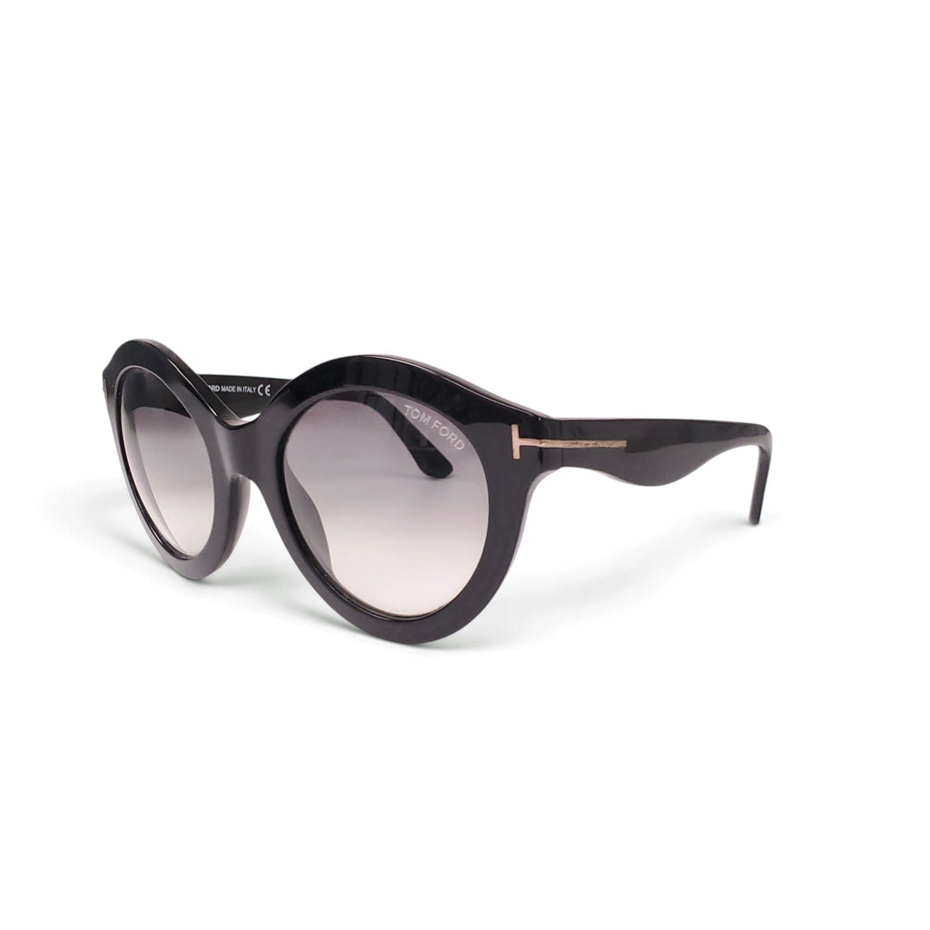 TOM FORD BLACK ROUND SUNGLASSES