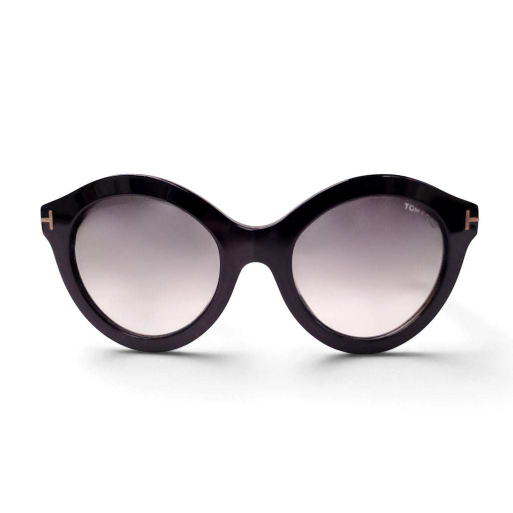 TOM FORD BLACK ROUND SUNGLASSES