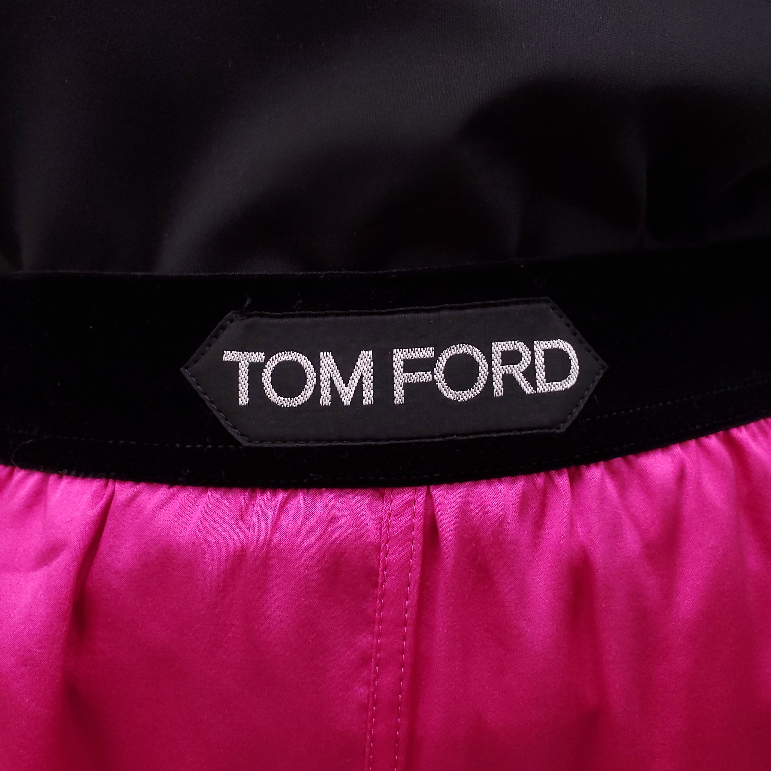TOM FORD HOT PINK SILK LOGO PANTS - SIZE M