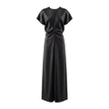 TOTÊME BLACK DRAPED WAISTED BLACK DRESS - SIZE 32 (US 0)