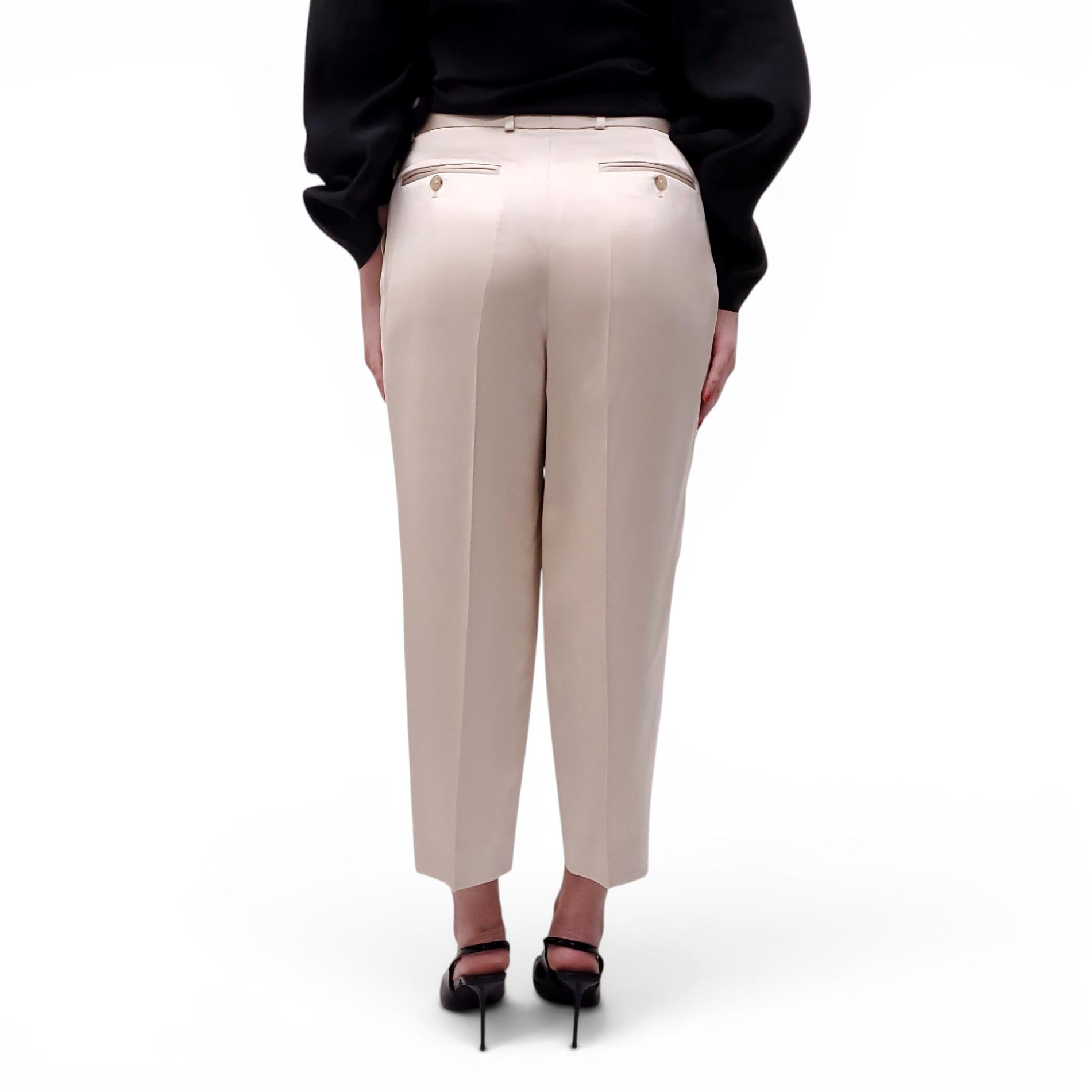 TOTEME CHAMPAGNE SILK TROUSERS - SIZE M/L