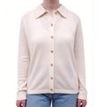 TOTEME CREAM CASHMERE POLO CARDIGAN - SIZE S