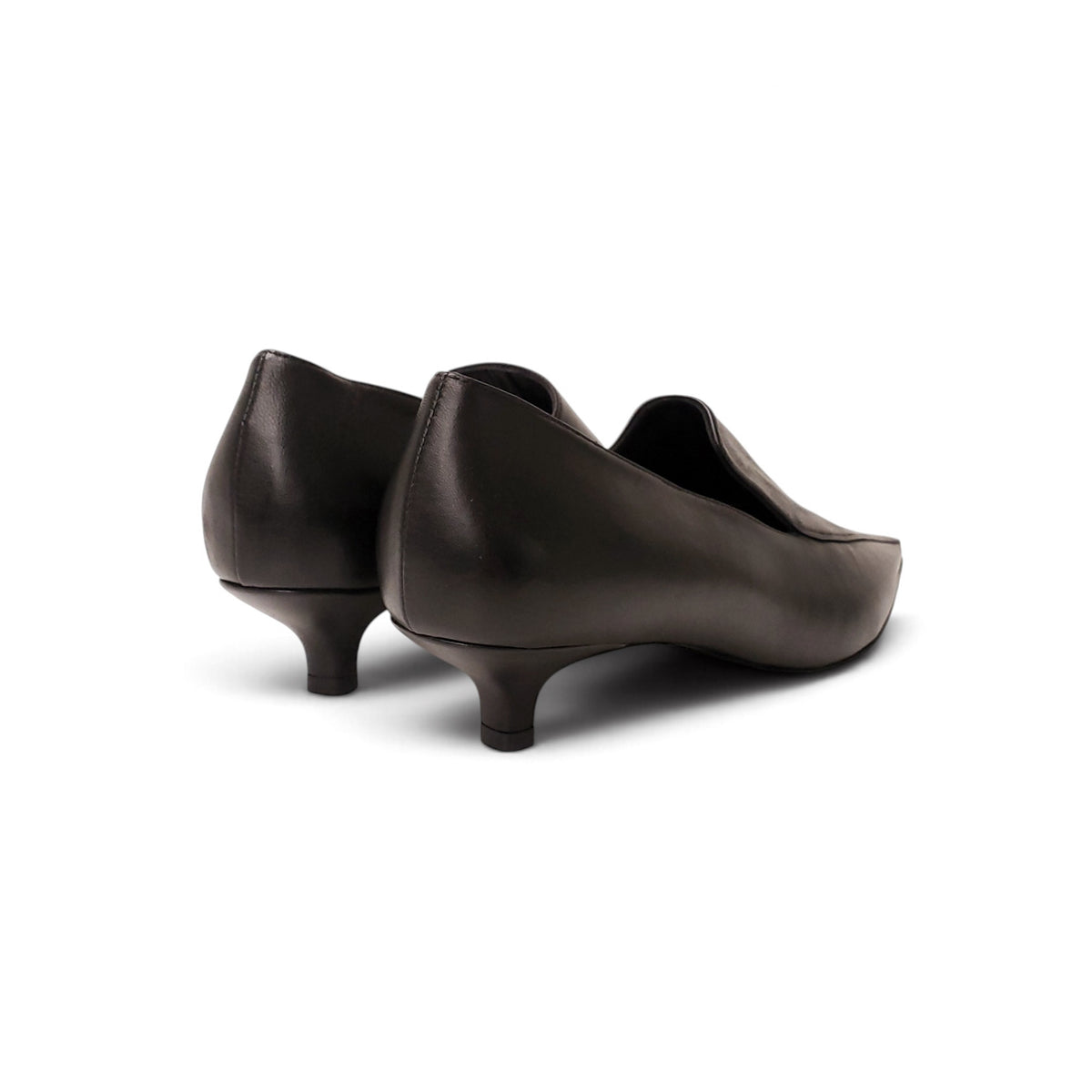 TOTÊME LEATHER KITTEN HEEL LOAFERS - SIZE 41