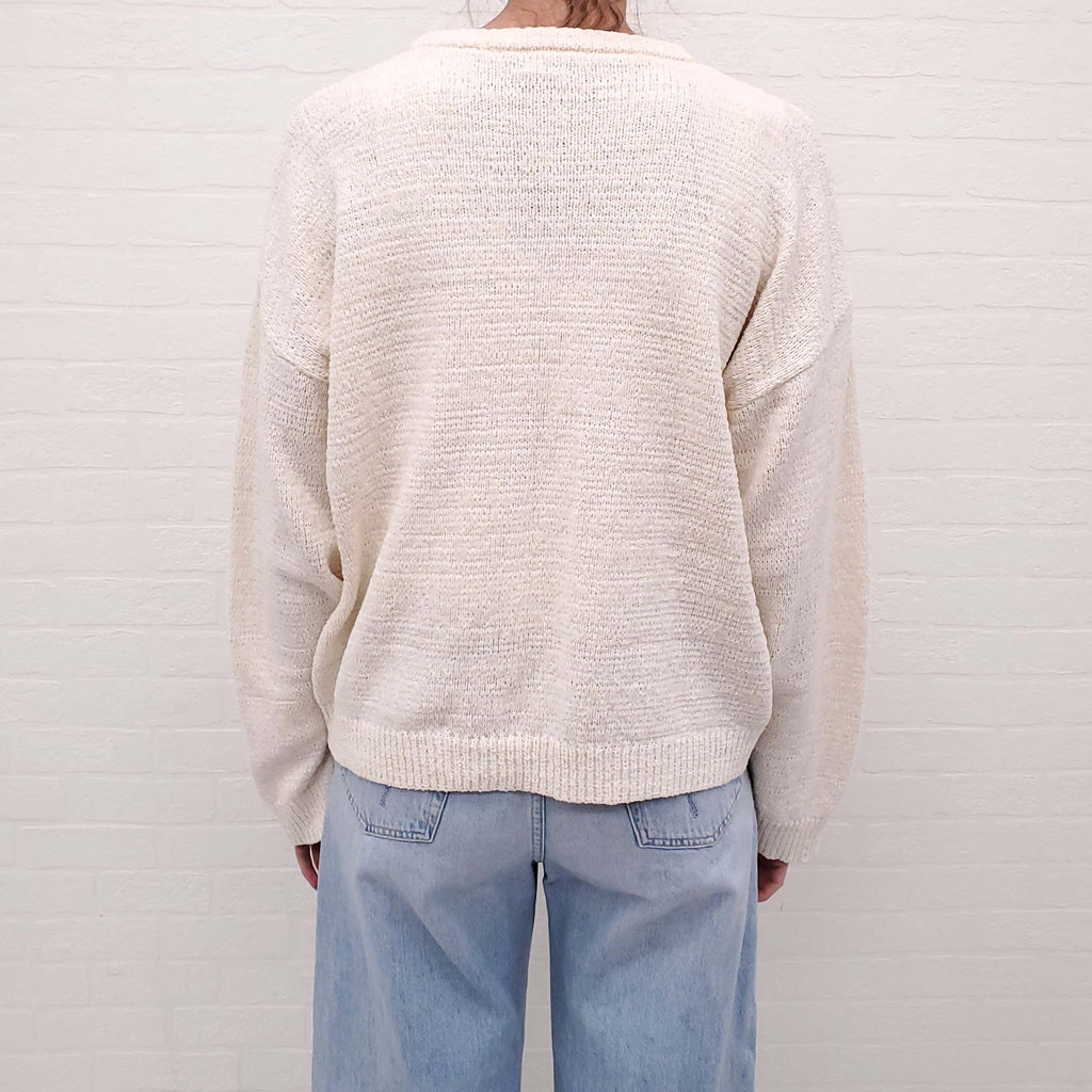 TOTEME OVERSIZED CREAM KNIT SWEATER - SIZE XS