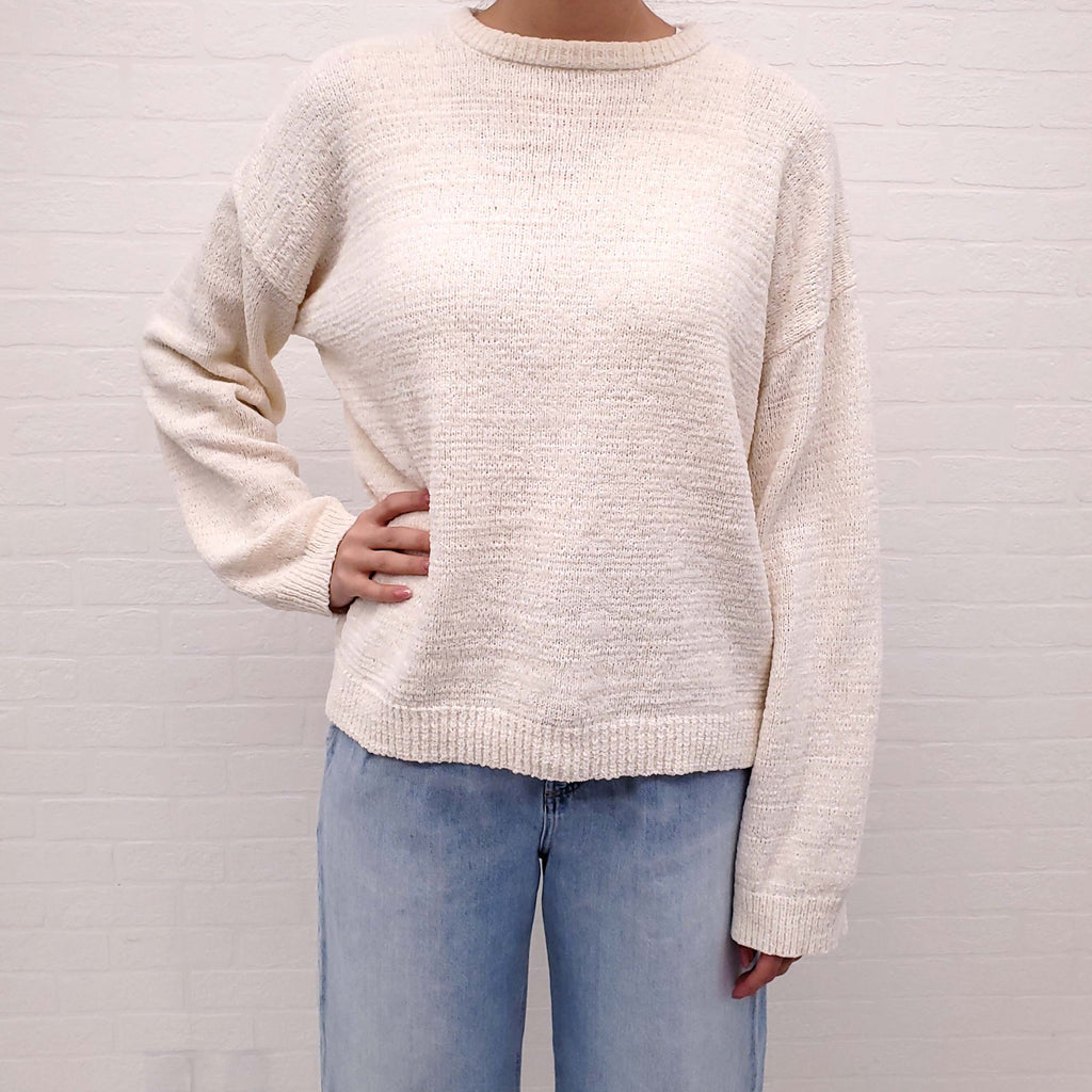 TOTEME OVERSIZED CREAM KNIT SWEATER - SIZE XS