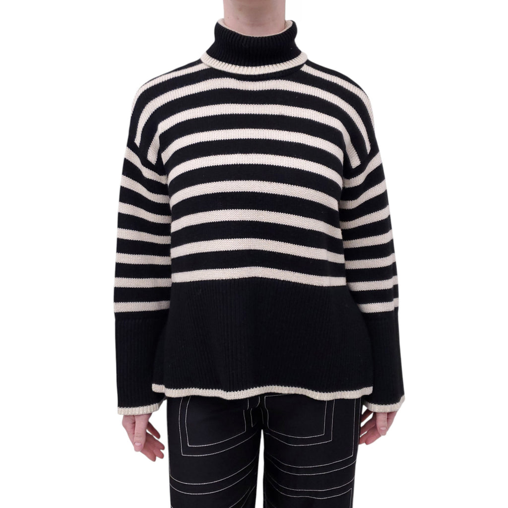 TOTEME STRIPED OVERSIZED SWEATER - SIZE XXS
