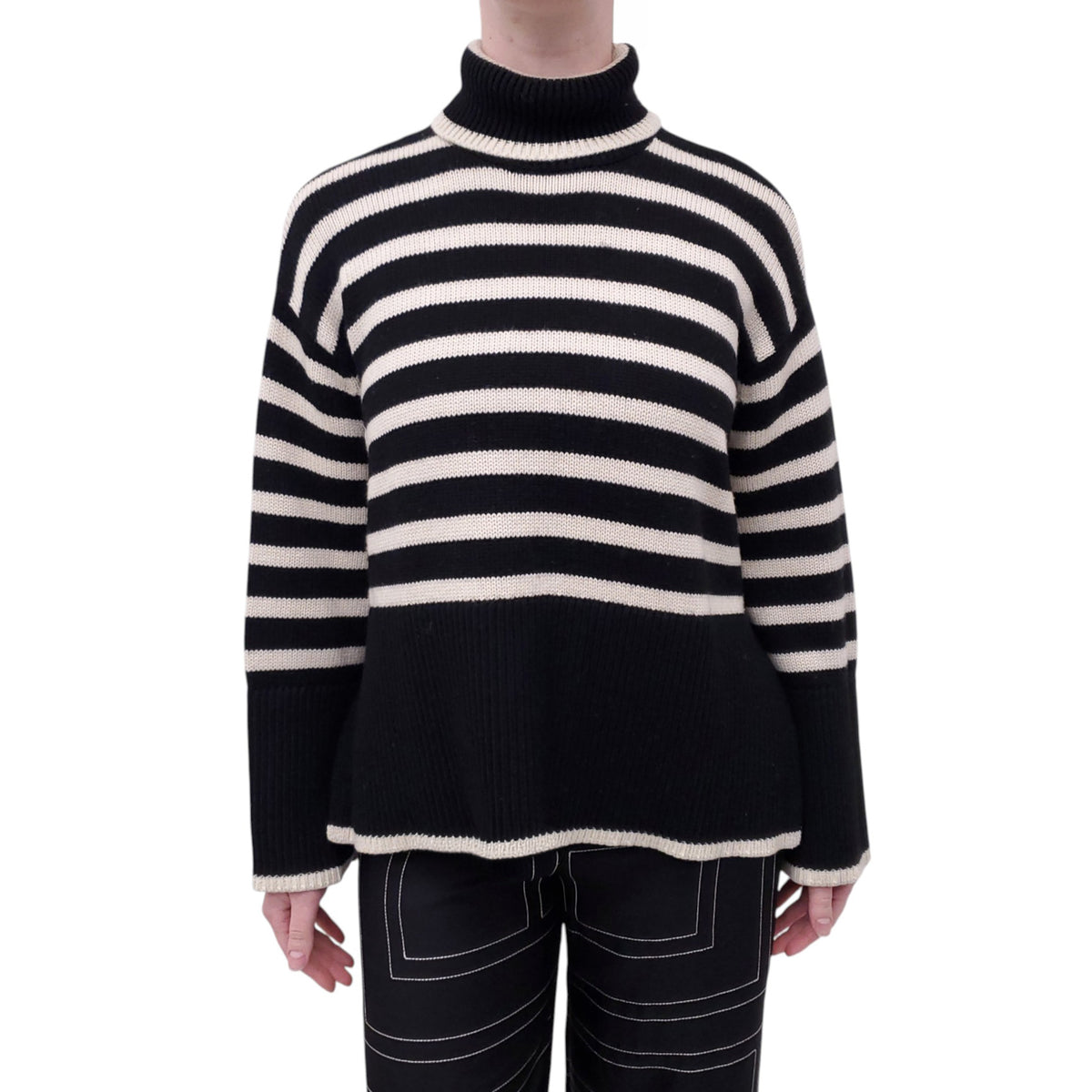 TOTEME STRIPED OVERSIZED SWEATER - SIZE XXS