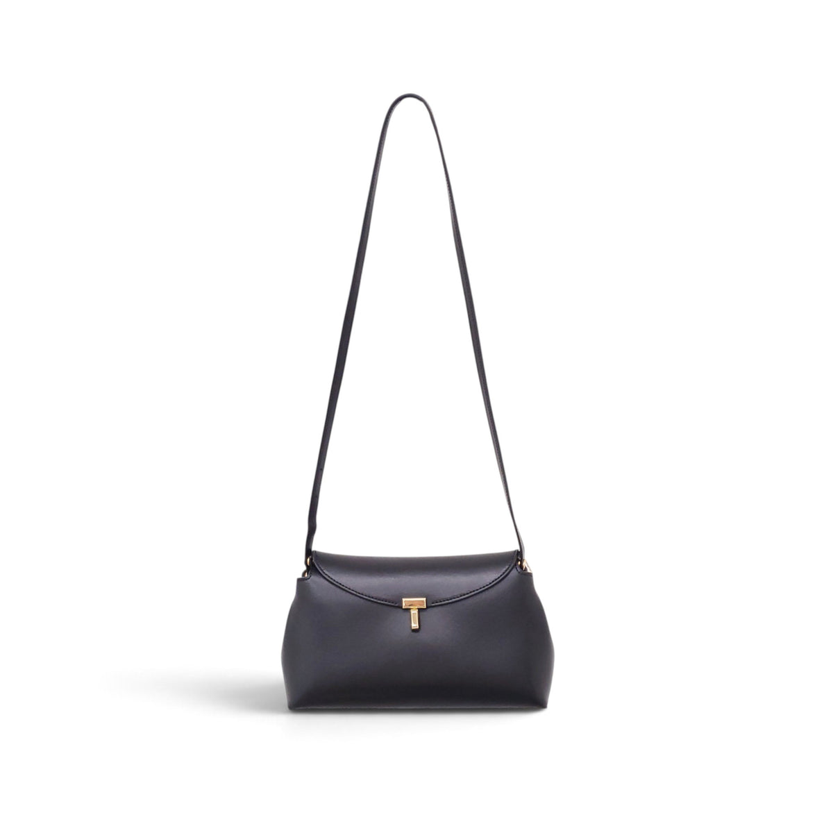 TOTEME T-LOCK LEATHER BAG IN BLACK
