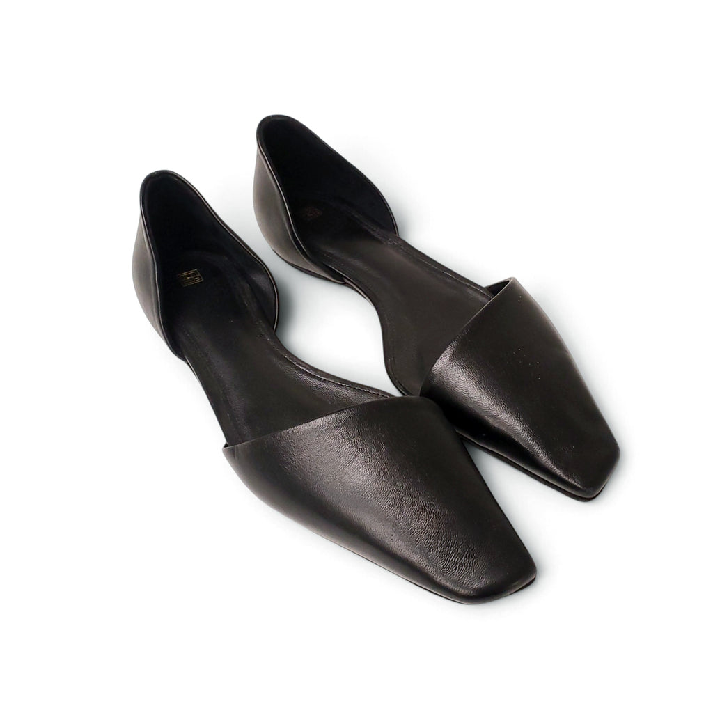 TOTÊME THE ASYMMETRIC D'ORSAY FLAT IN LEATHER - SIZE 42