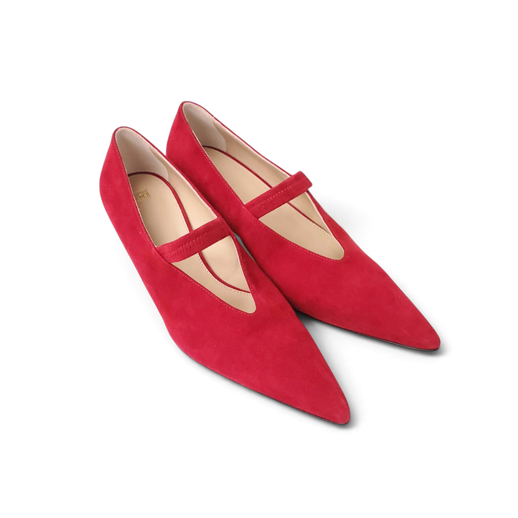 TOTÊME THE MARY JANES SUEDE IN RED - SIZE 39