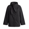 TOTÊME BLACK WINDBREAKER WITH SCARF DETAIL - SIZE 34 (VERY OVERSIZED)
