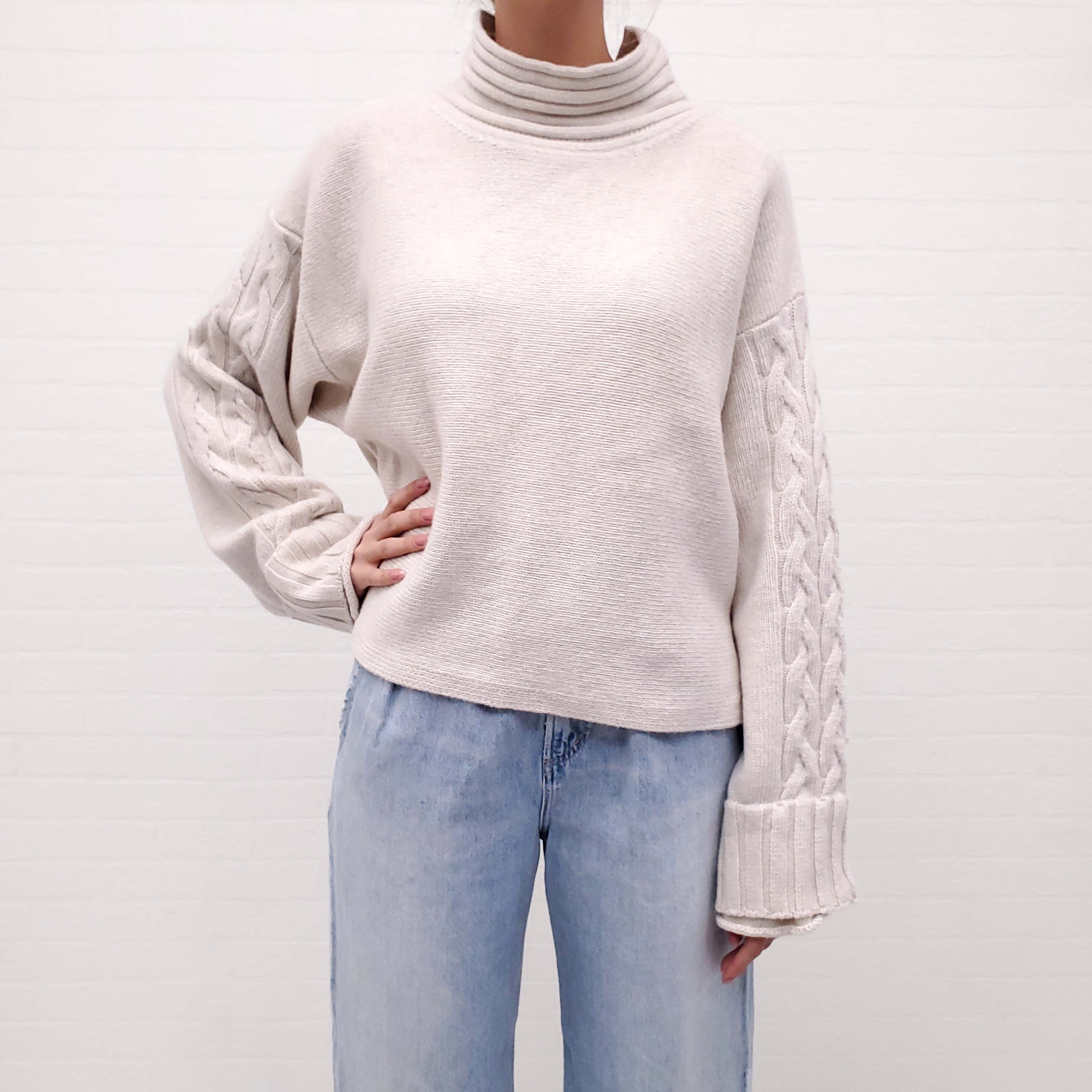 TOTUM OVERSIZED IVORY SWEATER - SIZE 2/M