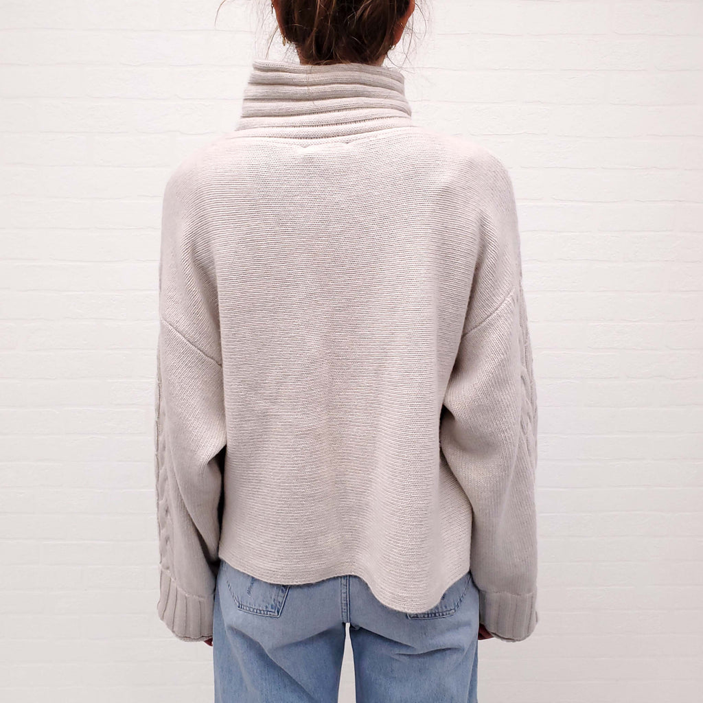 TOTUM OVERSIZED IVORY SWEATER - SIZE 2/M