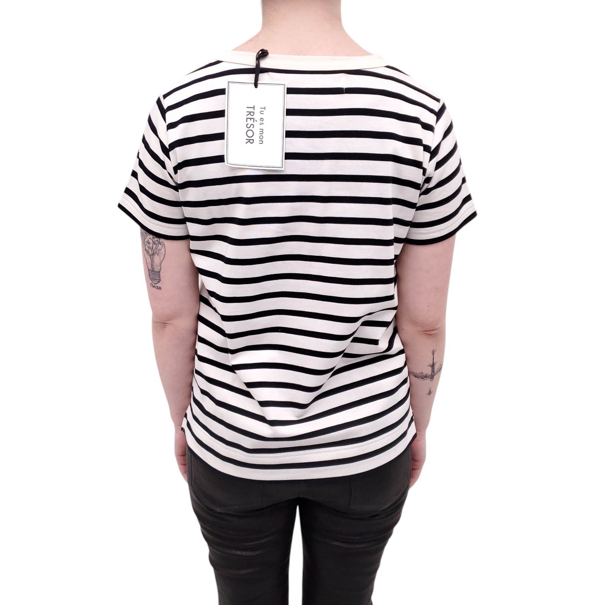 TU ES MON TRESOR STRIPED BOW T-SHIRT - SIZE 40