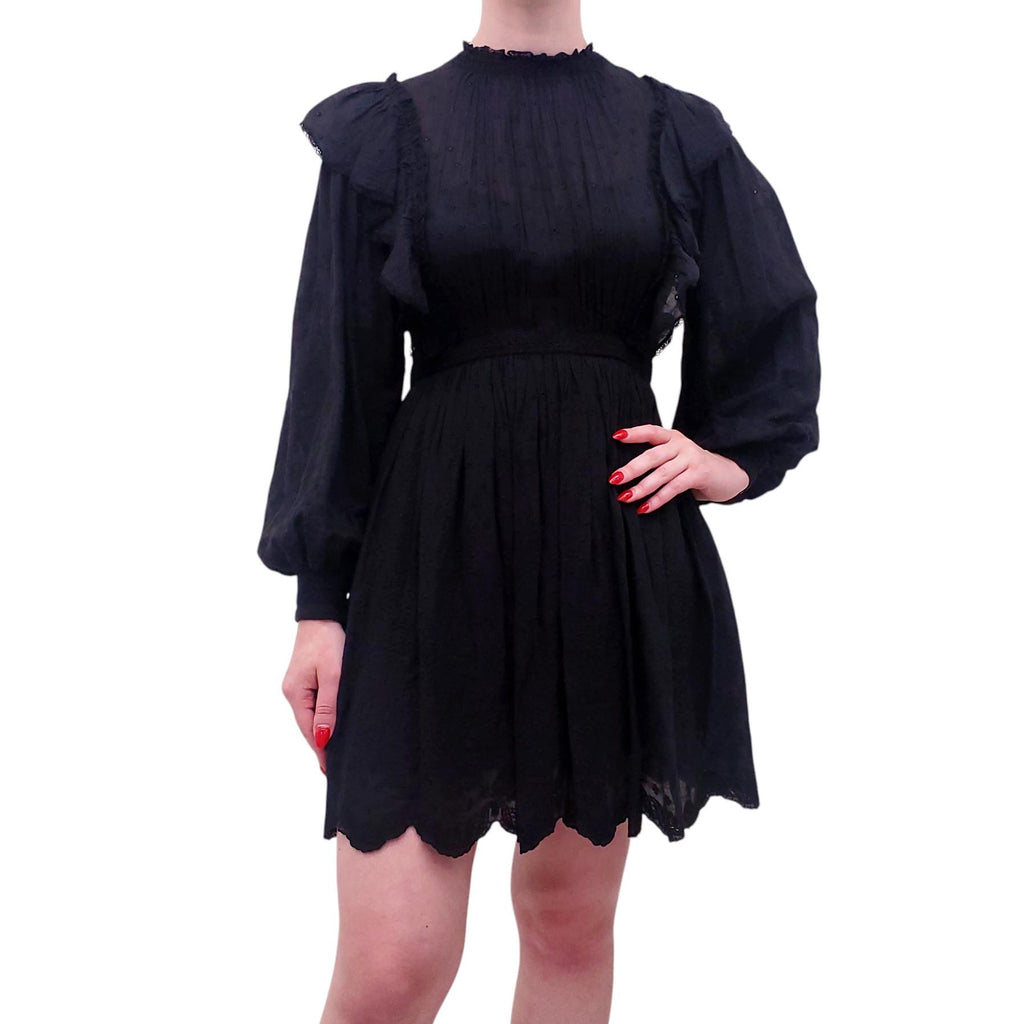 ULLA JOHNSON BLACK 'DORITHIE' DRESS - SIZE 4