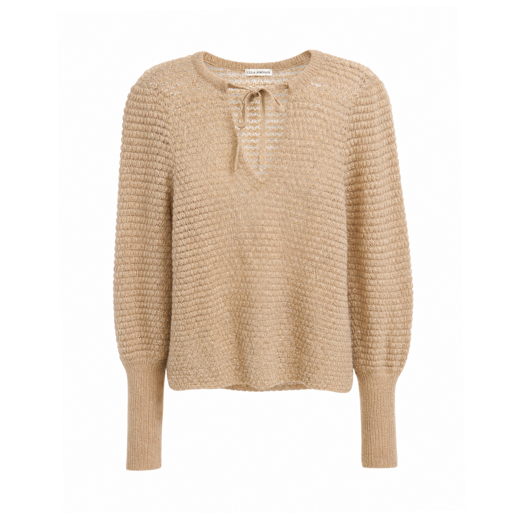 ULLA JOHNSON KNIT SWEATER WITH TIE - SIZE S