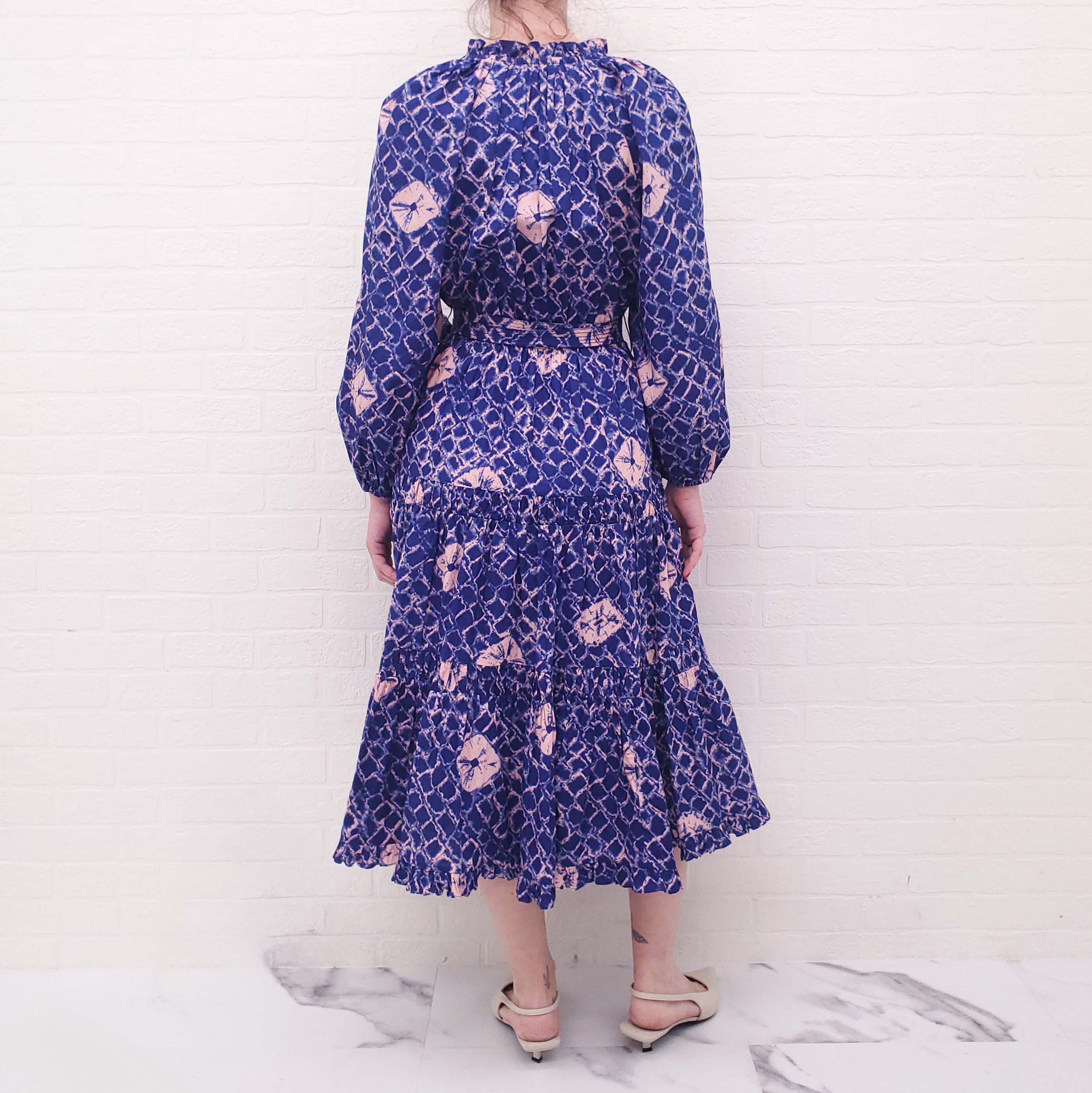 ULLA JOHNSON TIE DYE DRESS WITH BELT  - SIZE 2