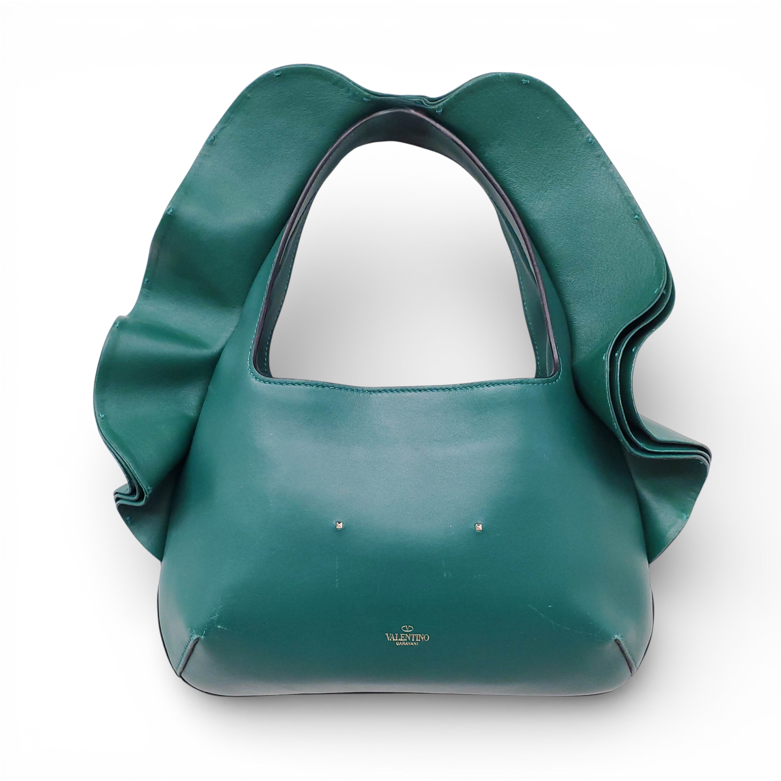 VALENTINO ATELIER 04 RUCHED RUFFLE HOBO BAG